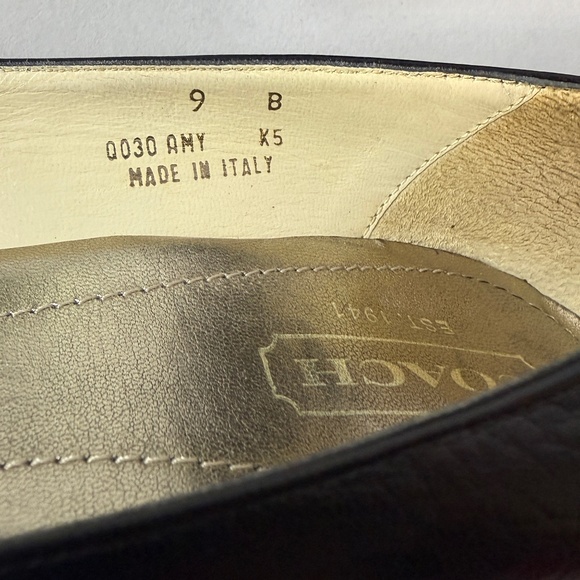 Coach Black Point Toe Pebbled Leather Amy Heels - Picture 5 of 8